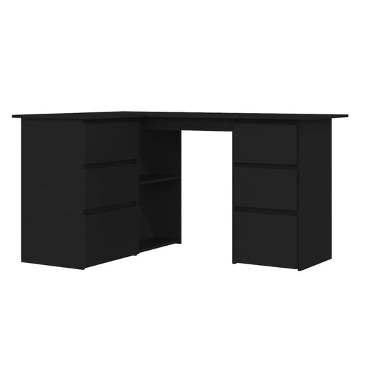 vidaXL - Eckschreibtisch Schwarz 145x100x76 cm Holzwerkstoff