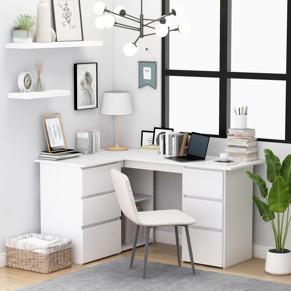 Eckschreibtisch, Schreibtisch Ecke, Schreibtisch Holz, Eck Schreibtisch, Schreibtisch L Form, Eckschreibtisch Weiß, vidaXL