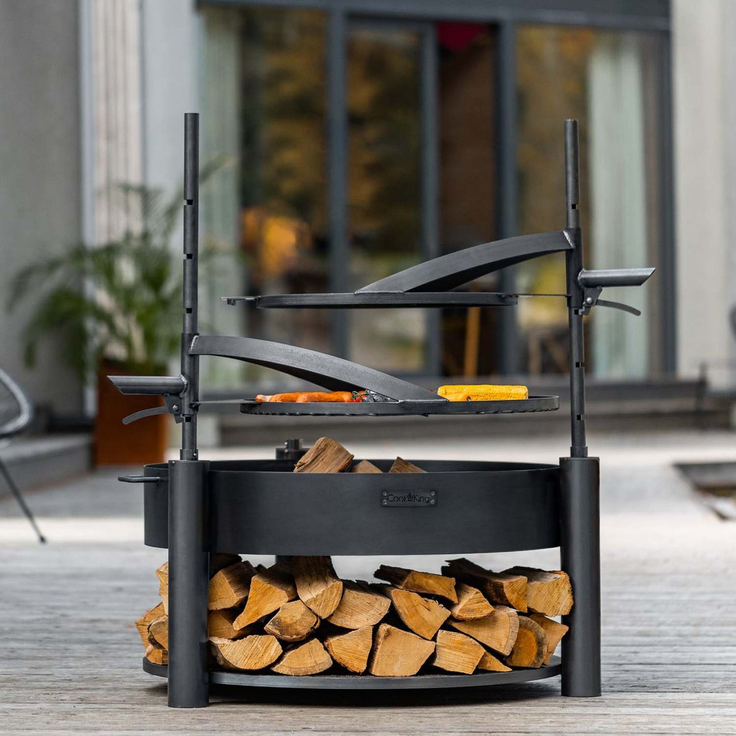 Rost aus natürlichem Stahl mit einem Griff für Feuerschale MONTANA X | Dia. 50 cm Cook King