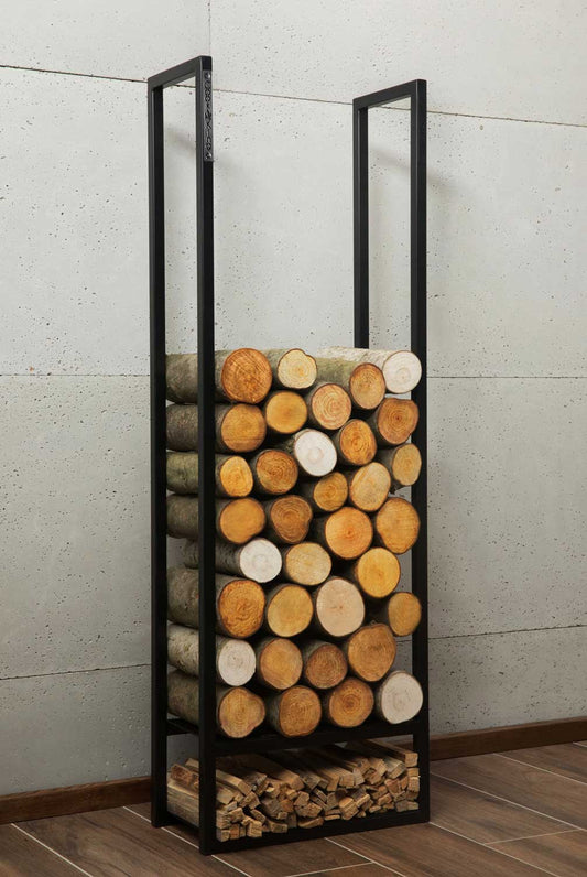Kaminholzregal ATOS 120x40x20 cm, Kaminholzregal Metall, Kaminholzregal außen freistehend, Handgemachte Qualität, 2