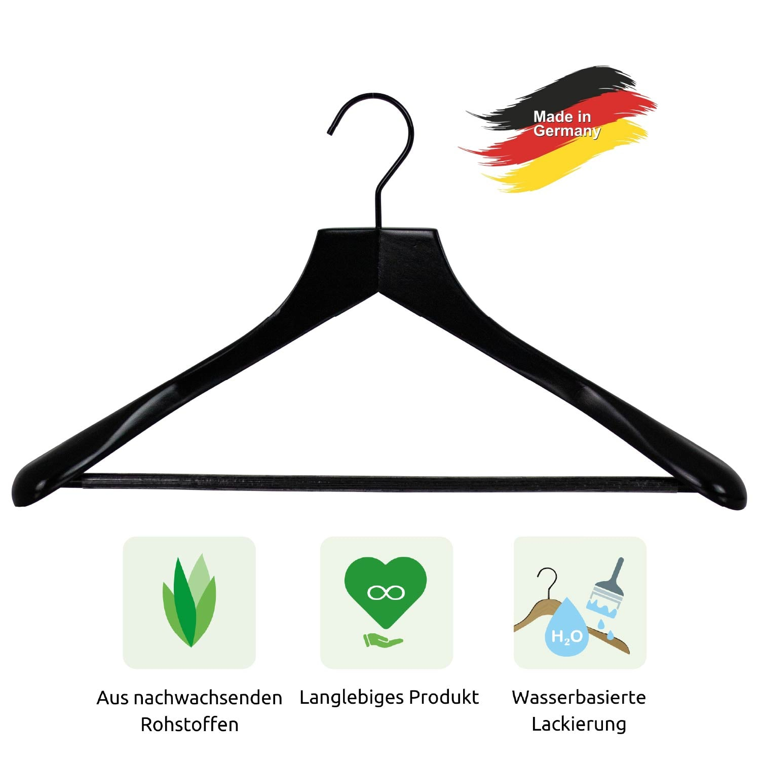 Kleiderbügel, Kleiderbügel holz, Kleiderbügel schwarz, Schöne Kleiderbügel für Garderobe
