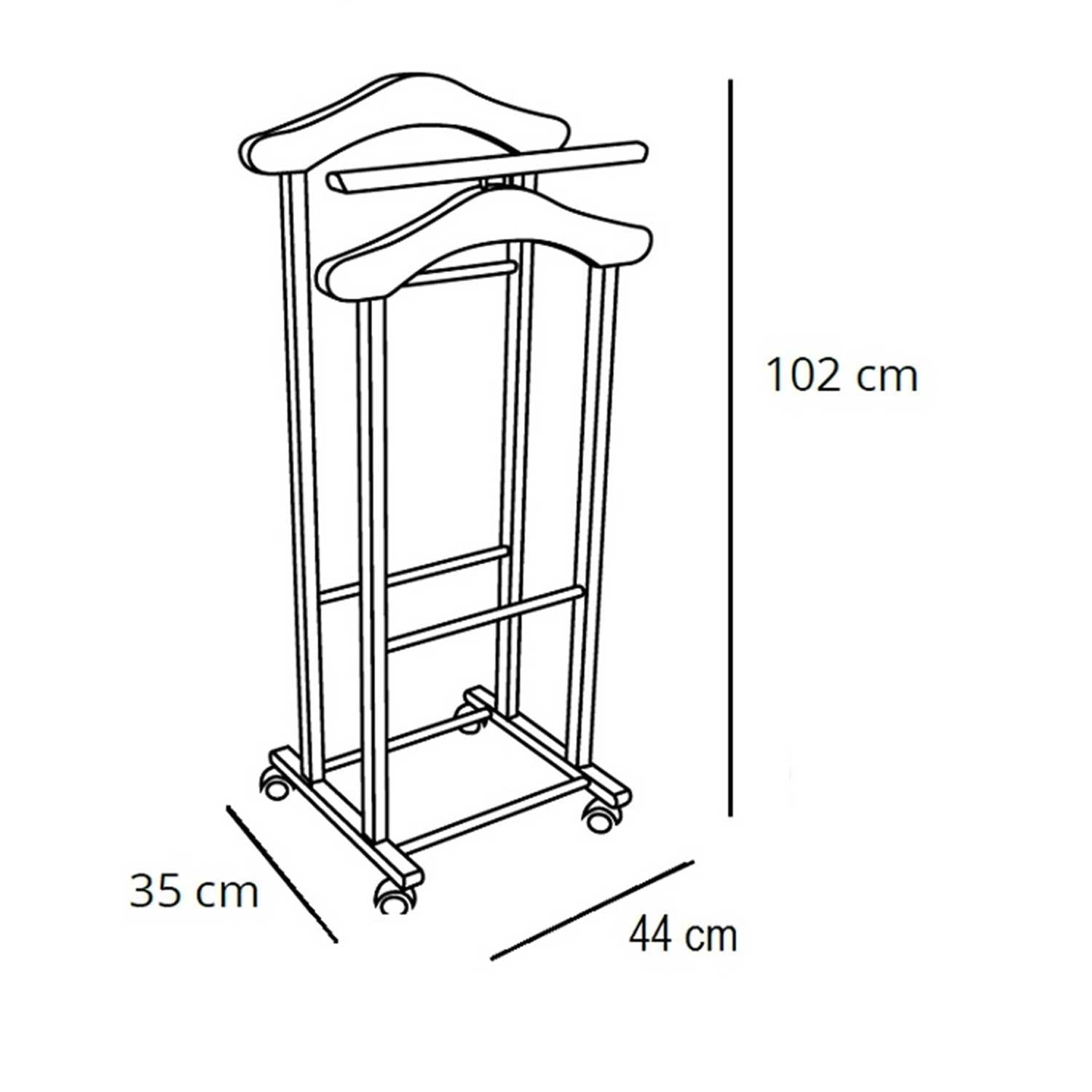 Herrendiener, Stummer Diener Holz, Schlafzimmerdiener TRENDY, Bestehend aus 2 Bügeln und 1 Hosenständer, ARIT, 4