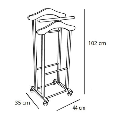 Herrendiener, Stummer Diener Holz, Schlafzimmerdiener TRENDY, Bestehend aus 2 Bügeln und 1 Hosenständer, ARIT, 4