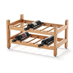 Weinregal Holz, Flaschenregal, Weinregal, aus massiver Buche, 12 Plätze, stapelbar von 1 bis 6 - Farbe Kirsche, ARIT BIRELLONE, 1
