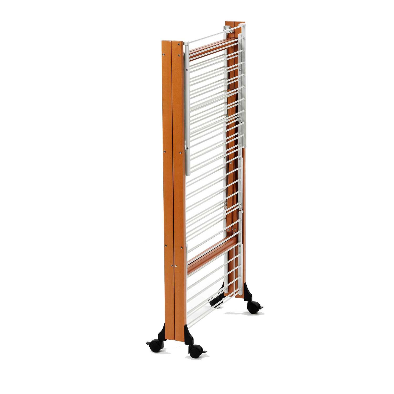 Wäscheständer Ausziehbar, Wäscheständer Holz, mit Rädern, Flügelwäschetrockner, Klappbar, 32 m Trockenraum, Aquilone, 2