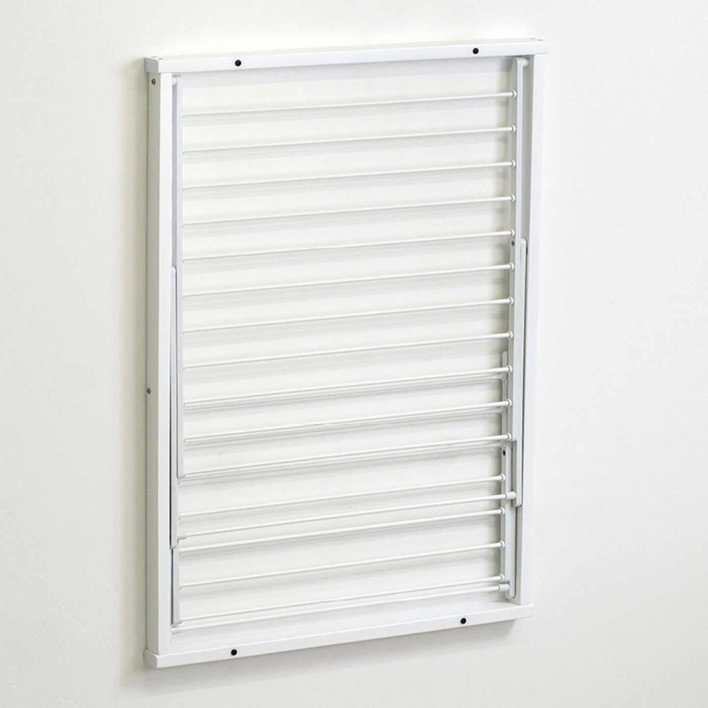 Wäscheständer wand, Trockengestell für die Wand KEVIN, 11 Meter Wäscheleine, einfach an der Wand zu befestigen, Farbe Weiß, 3