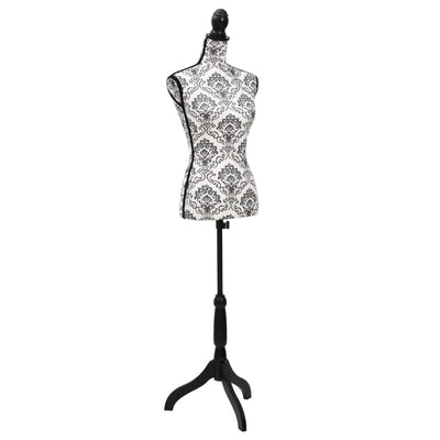 Damenbüste Schneiderpuppe Torso Schwarz Weiß, vidaXL, 1
