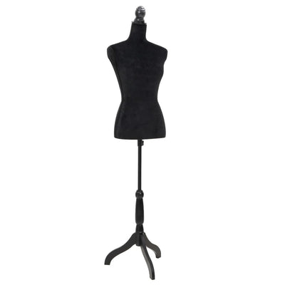 Damenbüste Schneiderpuppe Büste Torso Angezogen Mannequin Schwarz, vidaXL, 1