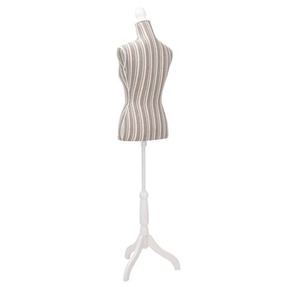 Damenbüste Schneiderpuppe Büste Torso Mannequin Leinen mit Streifen, vidaXL, 4