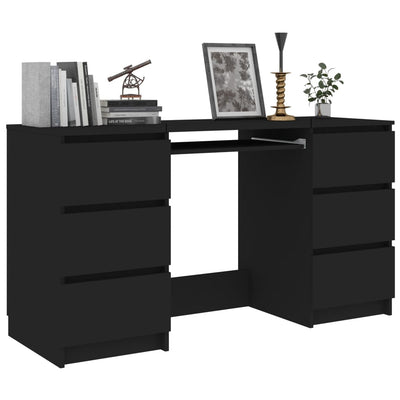vidaXL - Schreibtisch Schwarz 140x50x77 cm Holzwerkstoff