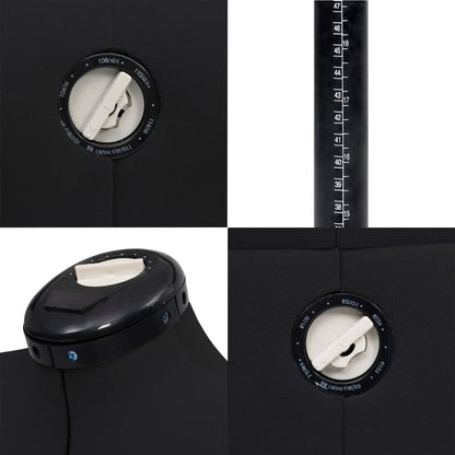 Schneiderpuppe Verstellbar Weiblich Schwarz M Größe 40-46, vidaXL, 7