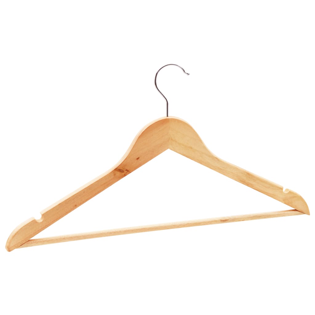 Kleiderbügel Holz, Kleiderbügel, Set 50 Stk. Hosen Kleiderbügel, mit Hosenstange, Rutschfest, drehbarer Haken, Natürliche farbe, Hartholz, vidaXL, 3