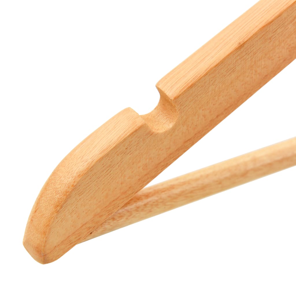 Kleiderbügel Holz, Kleiderbügel, Set 50 Stk. Hosen Kleiderbügel, mit Hosenstange, Rutschfest, drehbarer Haken, Natürliche farbe, Hartholz, vidaXL, 5