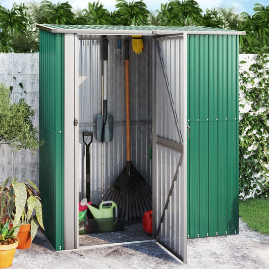 Geräteschuppen, Gerätehaus, Gartenschrank Wetterfest, Gerätehaus metall, Outdoor schrank, Verzinkter Stahl, Grün, vidaXL, 1