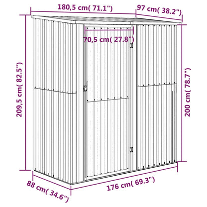 Geräteschuppen, Gerätehaus, Gartenschrank Wetterfest, Gerätehaus metall, Outdoor schrank, Verzinkter Stahl, Grau, vidaXL, 7