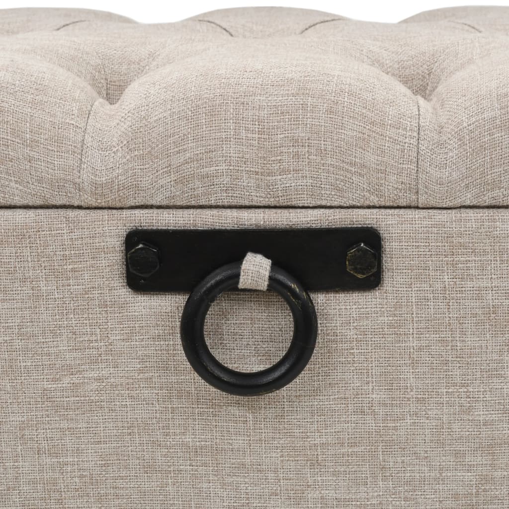Sitzbank, Sitzbank mit Stauraum, und Rückenlehne,  Bank zum Sitzen, 110 x 52 x 75 cm, Creme Stoff, vidaXL, 6