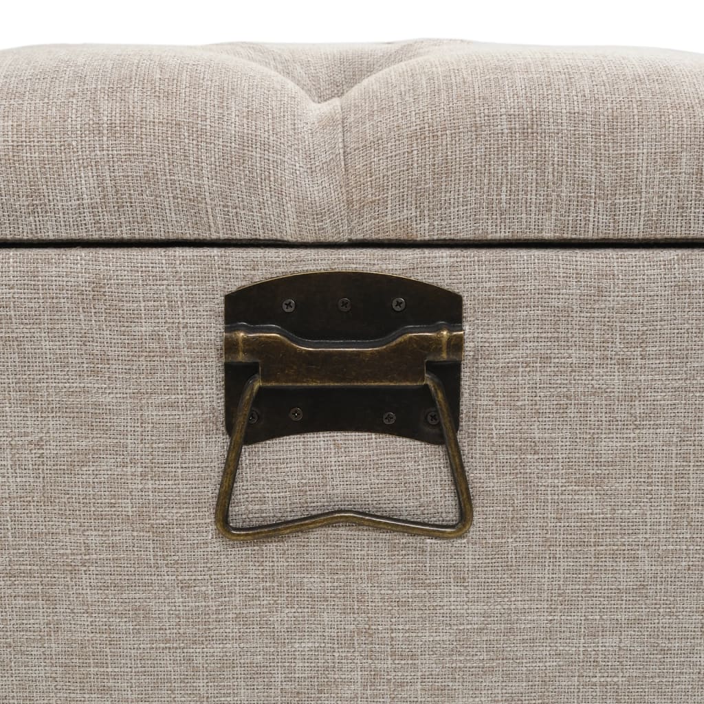 Sitzbank, Sitzbank mit Stauraum, und Rückenlehne,  Bank zum Sitzen, 110 x 52 x 75 cm, Creme Stoff, vidaXL, 7