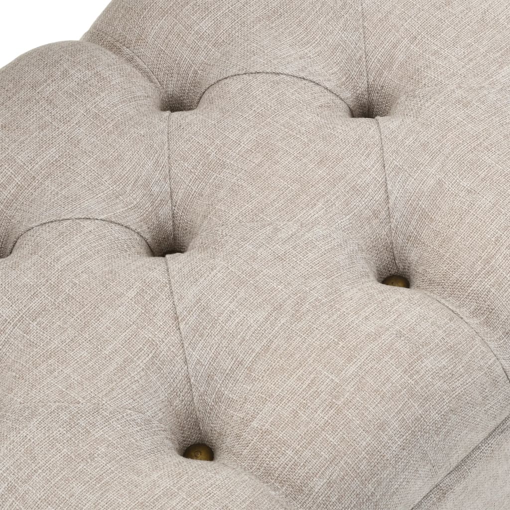 Sitzbank, Sitzbank mit Stauraum, und Rückenlehne,  Bank zum Sitzen, 110 x 52 x 75 cm, Creme Stoff, vidaXL, 9