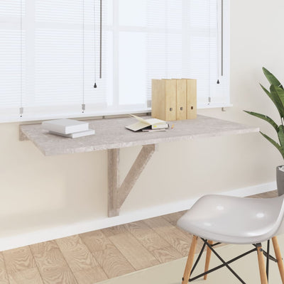 vidaXL - Wand-Klapptisch Betongrau 100x60x56 cm Holzwerkstoff