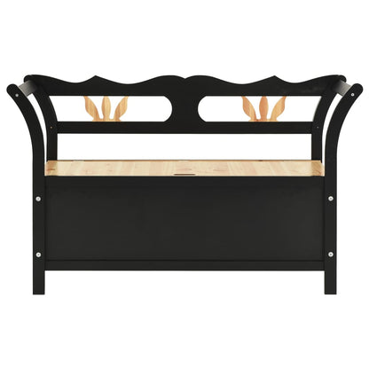 Sitzbank, und Rückenlehne, Bank zum Sitzen, 107x45x75,5 cm, Massivholz Tanne, Schwarz, vidaXL, 3