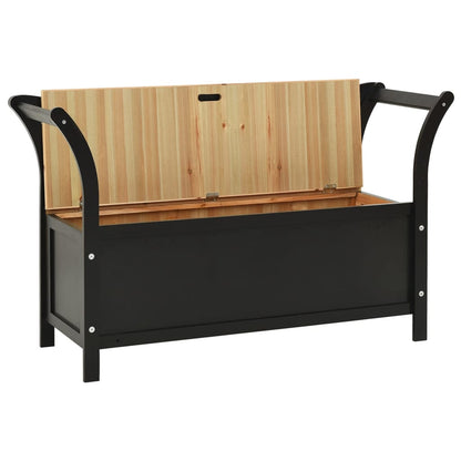 Sitzbank, und Rückenlehne, Bank zum Sitzen, 107x45x75,5 cm, Massivholz Tanne, Schwarz, vidaXL, 4