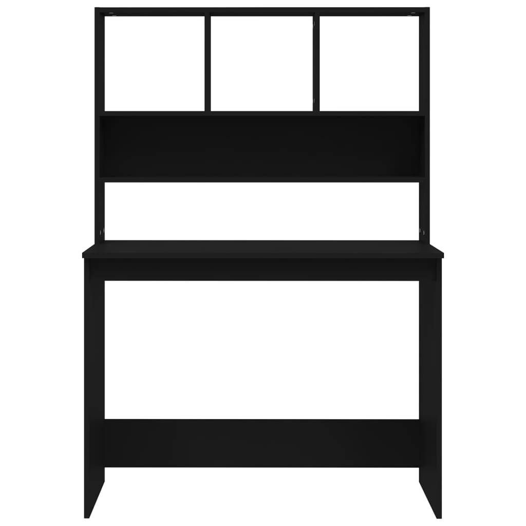 vidaXL - Schreibtisch, Schreibtisch klein, Schreibtisch mit Regal, Schwarz, 102x45x148 cm, Holzwerkstoff