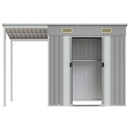 Geräteschuppen, Gartenschrank Wetterfest, Gerätehaus metall, Gartenhaus mit Schleppdach, Outdoor schrank, Stahl, vidaXL, 3
