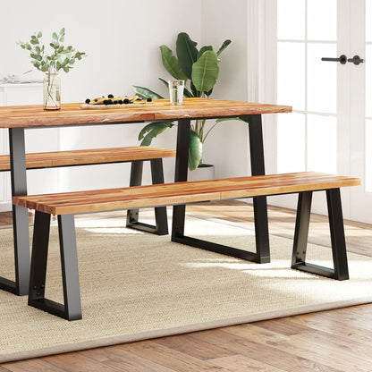 Sitzbank, Bank Baumkante, Bank zum Sitzen, 160 × 35 × 45 cm, Massivholz Akazie, vidaXL, 8