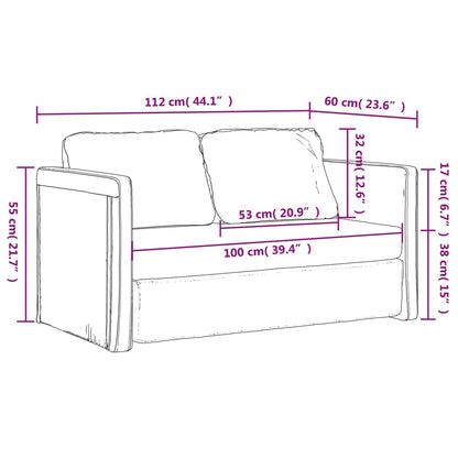 vidaXL - Bodensofa, Bodencouch, Bodensofa mit Schlaffunktion, 112x60x55 cm (112x174x55 cm), Tragfähigkeit (pro Sitz) 110 kg, Stoff, Hellgrau