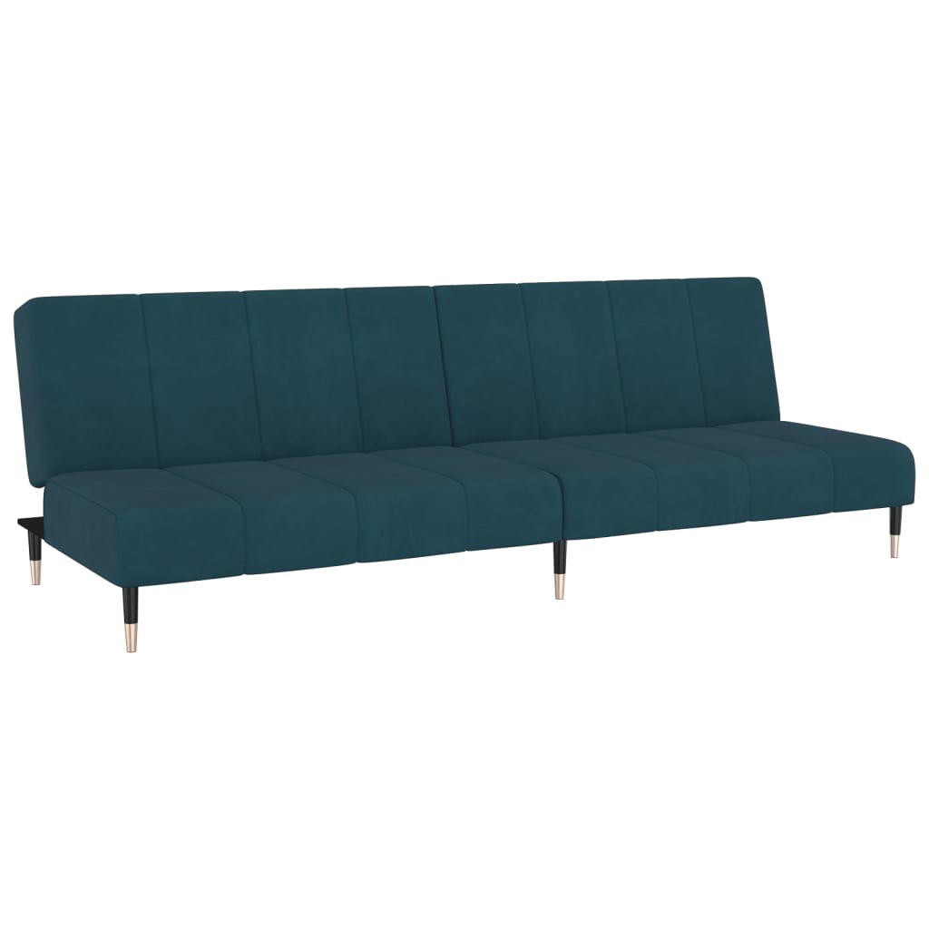 vidaXL Schlafsofa 2-Sitzer Blau Samt
