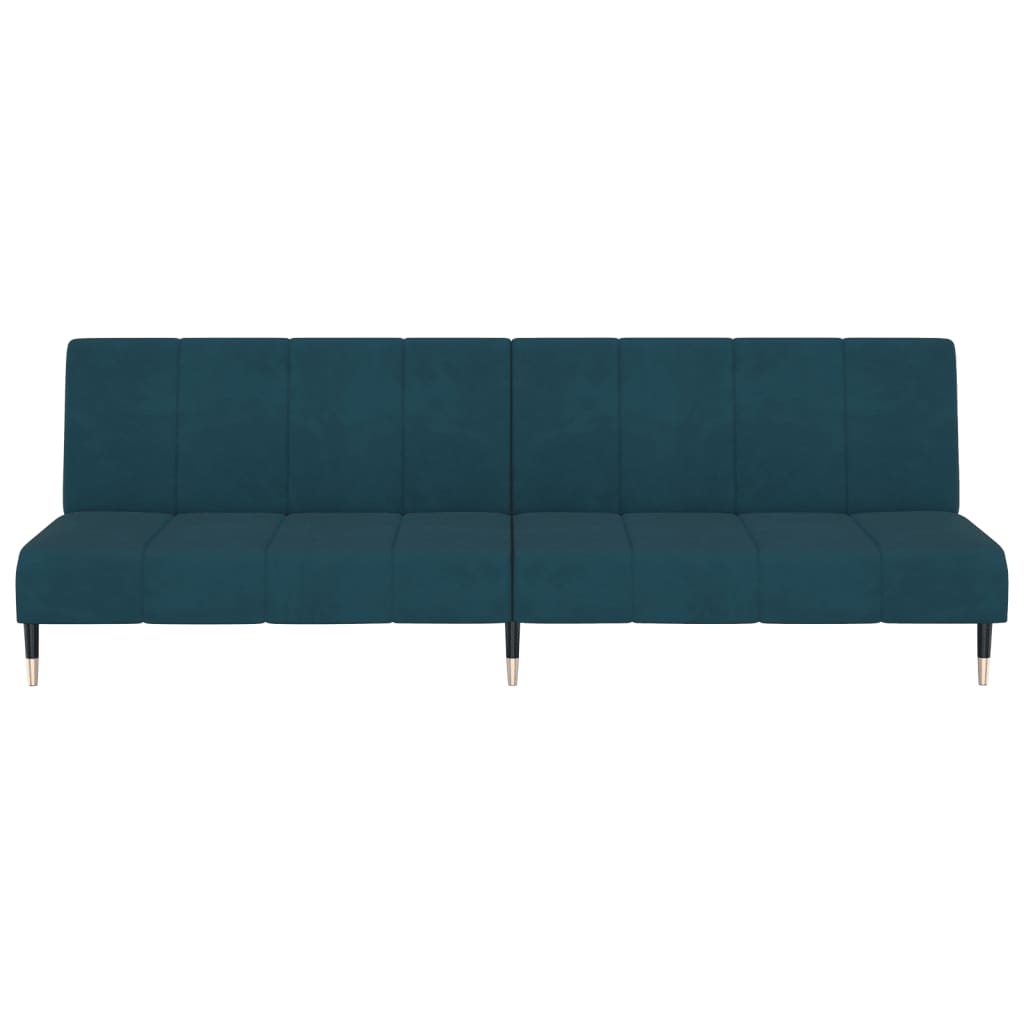 vidaXL Schlafsofa 2-Sitzer Blau Samt
