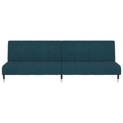 vidaXL Schlafsofa 2-Sitzer Blau Samt