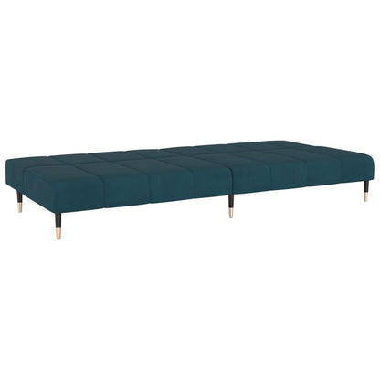 vidaXL Schlafsofa 2-Sitzer Blau Samt