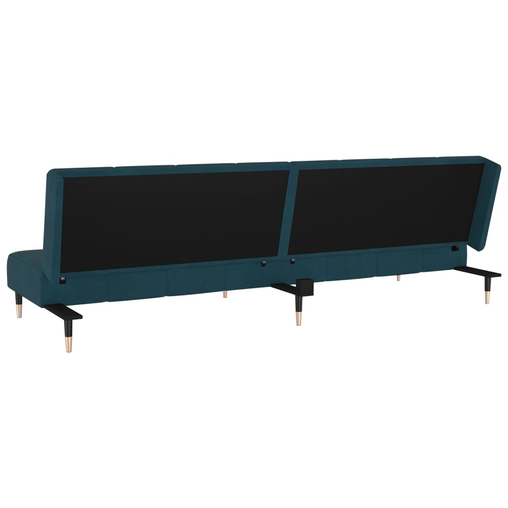 vidaXL Schlafsofa 2-Sitzer Blau Samt