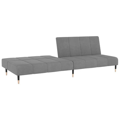vidaXL Schlafsofa 2-Sitzer Hellgrau Samt