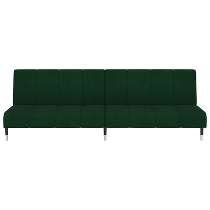 vidaXL Schlafsofa 2-Sitzer Dunkelgrün Samt