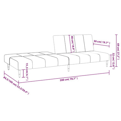 vidaXL Schlafsofa 2-Sitzer Dunkelgrün Samt
