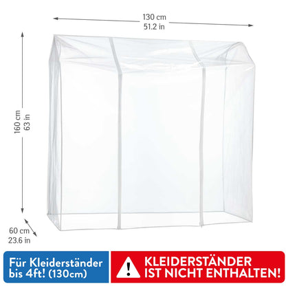 Abdeckung Kleiderständer, Schutzhülle für Kleiderständer, 2 Reißverschlüssen, 130x60x160cm, Tatkraft Anwalt, 5