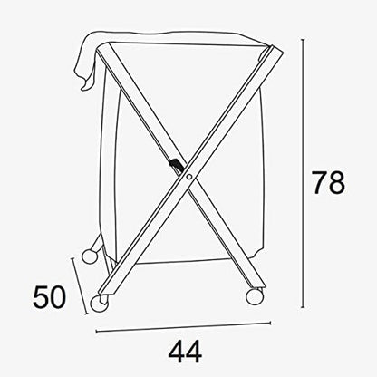 Wäschekorb faltbar 50x44x78 cm, Klappbarer wäschekorb, Wäschesammler, Holz, Faltbar - abnehmbare Tasche, Weiß