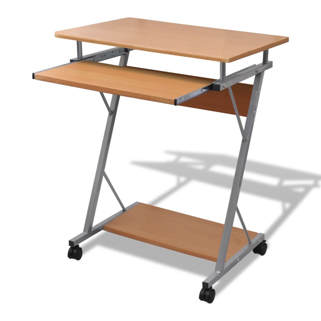 Bürotisch, Laptoptisch, Laptoptisch Höhenverstellbar, Stehpult, Laptoptisch mit Rollen, braun, vidaXL, 1