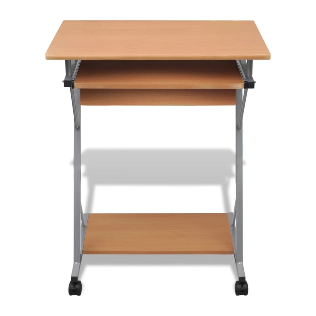 Bürotisch, Laptoptisch, Laptoptisch Höhenverstellbar, Stehpult, Laptoptisch mit Rollen, braun, vidaXL, 2