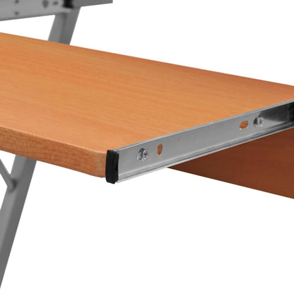 Bürotisch, Laptoptisch, Laptoptisch Höhenverstellbar, Stehpult, Laptoptisch mit Rollen, braun, vidaXL, 3