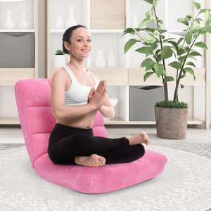 Bodensessel, Bodensofa, Bodenstuhl Faltbares Lazy Sofa Faul Tatami Bodenkissen, Rosa, Costway, 2