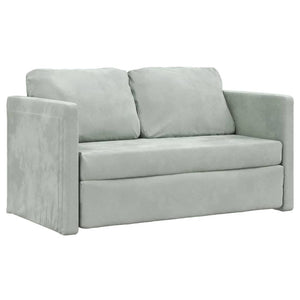 Bodensofa, Boden Sofa, Bodencouch, Bodensofa mit Schlaffunktion, 122x204x55 cm, Samt, Hellgrau, vidaXL, 1