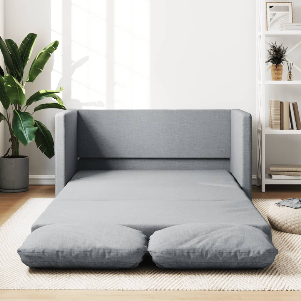Bodensofa, Boden sofa, Bodencouch, Bodensofa mit Schlaffunktion, Bodensofa klappbar. Stoff, Hellgrau, vidaXL, 2