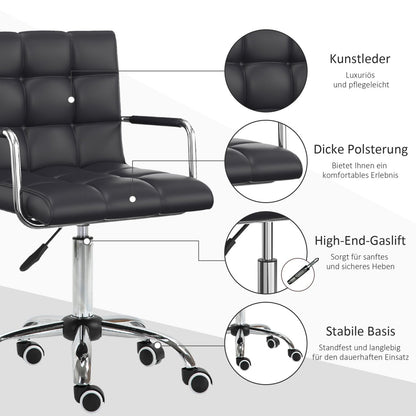 Bürostuhl, Ergonomischer Bürostuhl, Drehstuhl, Schreibtischstuhl, Kosmetikhocker Rollhocker Arbeitshocker Chefsessel, HOMCOM, 4