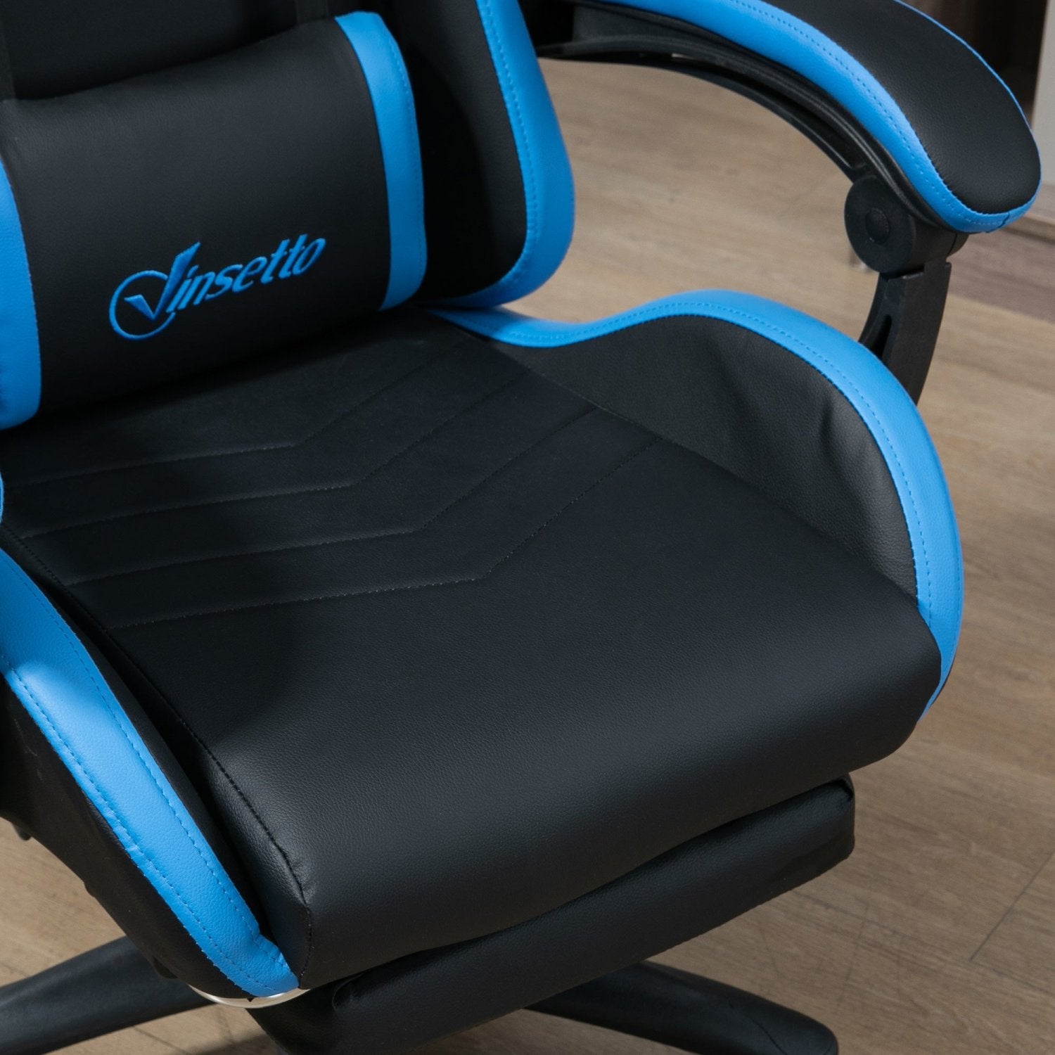 Bürostuhl, Ergonomischer Bürostuhl, Drehstuhl, Gamingstuhl, mit Lendenkissen, Kopfstütze, Blau, Vinsetto, 8