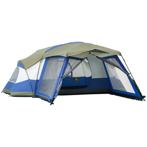 Camping Zelt, für 6-8 Personen, Stabile Zelt, Familienzelt mit Vorraum, 2 Fenster, Kuppelzelt, PU 3000mm, Outsunny, 1