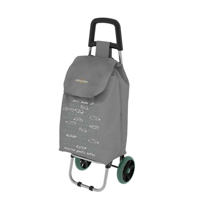 Colombo GREENWICH - Einkaufstrolley, Einkaufswagen, mit Rädern, recycelter Materialtasche, 40 Liter, Grau
