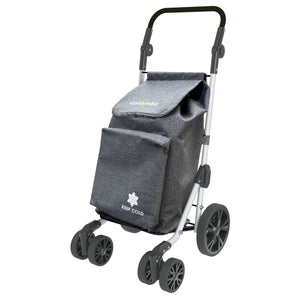 Einkaufstrolley, Einkaufswagen, aus Aluminium, 6-Rad-Systems, große Kapazität, 60-Liter, Grey, Colombo TROLL, 2